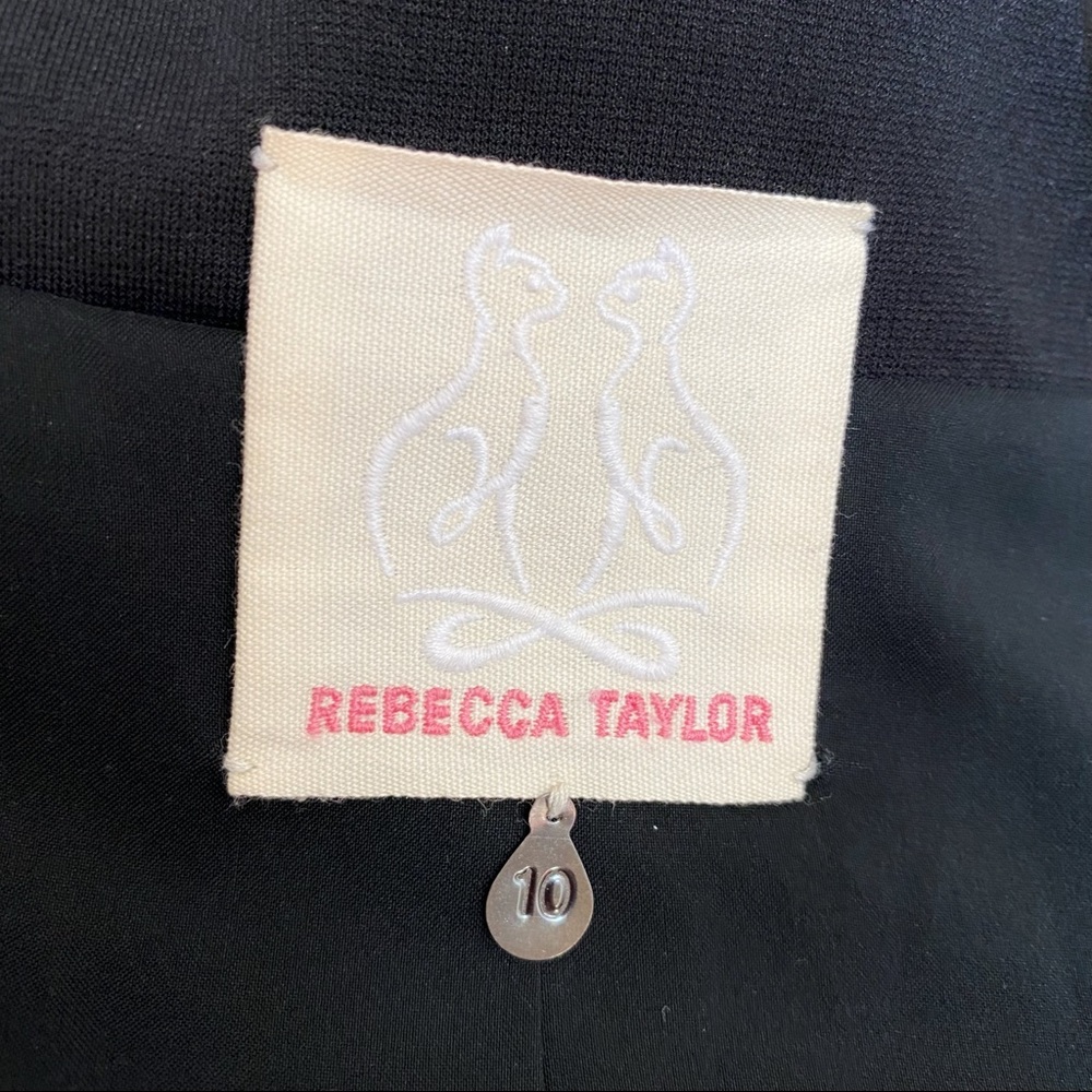 Rebecca Taylor black V-neck zip zipper waist waistband blazer jacket coat - Picture 6 of 8
